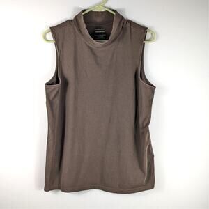 Christopher & Banks Womens Large Brown Sleeveless Mock Neck Layering Top